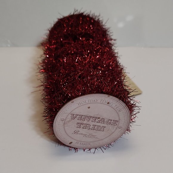 Bethany Lowe - Red Tinsel Garland on Paper Spool - 10 yards  Nov - Picture 2 of 3